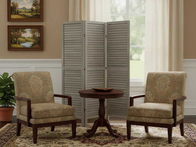 3 Panel Grey Shutter Screen Room Divider