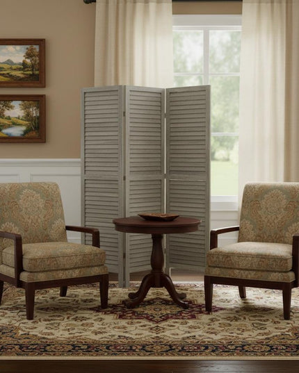 67" Gray Folding Three Panel Screen Room Divider