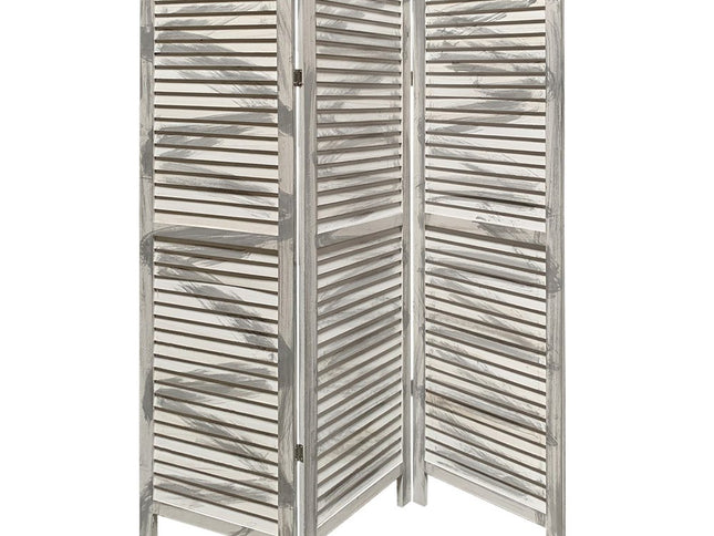 67" Gray Folding Three Panel Screen Room Divider