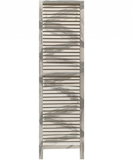 67" Gray Folding Three Panel Screen Room Divider