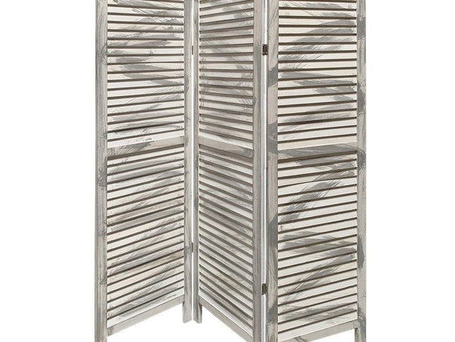 67" Gray Folding Three Panel Screen Room Divider