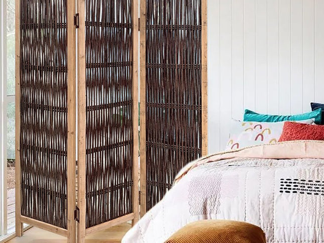 3 Panel Kirkwood Room Divider With Interconnecting Branches Design