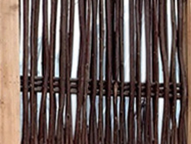 71" Brown Solid Wood Folding Three Panel Screen Room Divider