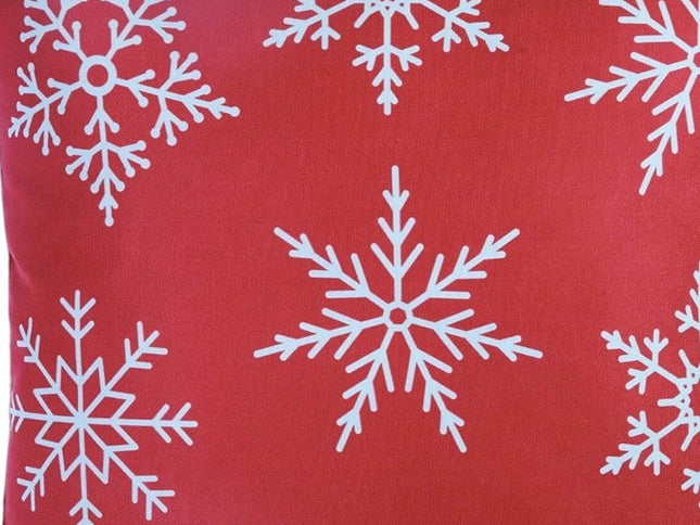 Set Of Two Red 18" Christmas Snowflakes Throw Pillow Covers
