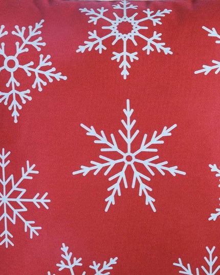 Set Of Two Red 18" Christmas Snowflakes Throw Pillow Covers