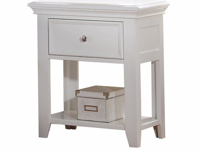 27" White One Drawer Nightstand