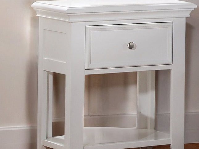 27" White One Drawer Nightstand