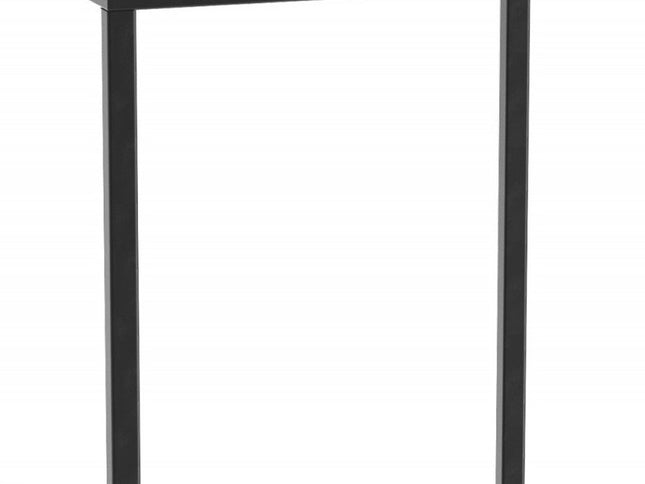 24" Black And Brown Solid Wood And Iron Square End Table