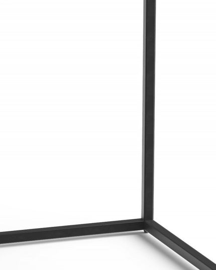 24" Black And Brown Solid Wood And Iron Square End Table