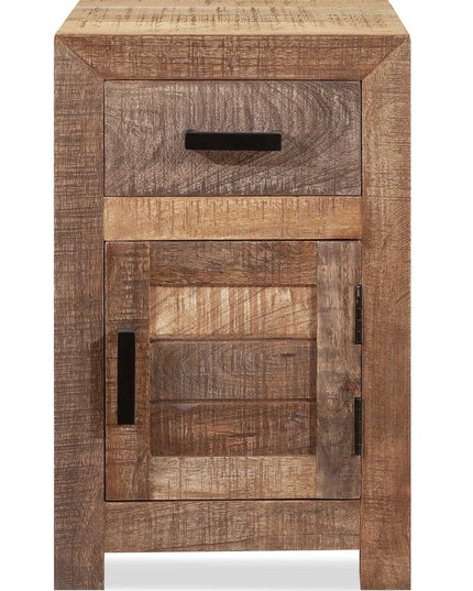 26" Brown Solid Wood Square End Table With Drawer