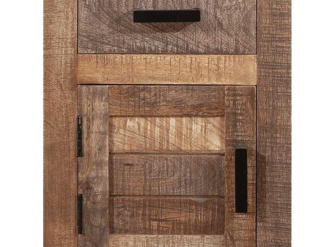 26" Brown Solid Wood Square End Table With Drawer