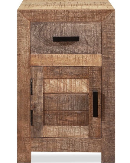 26" Brown Solid Wood Square End Table With Drawer