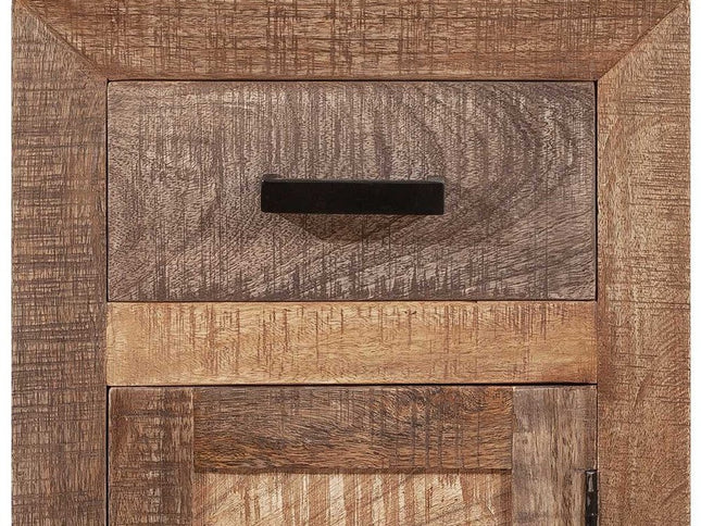 26" Brown Solid Wood Square End Table With Drawer