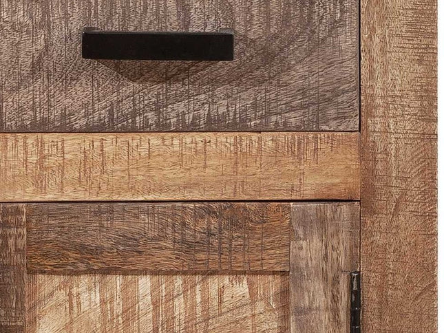 26" Brown Solid Wood Square End Table With Drawer