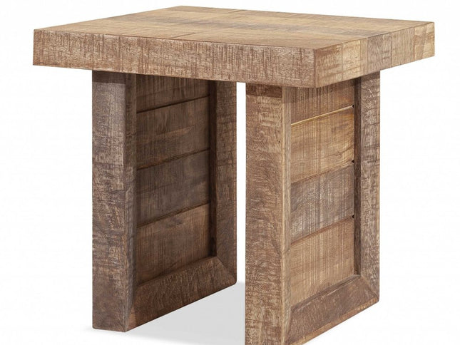 20" Brown Solid Wood Square End Table
