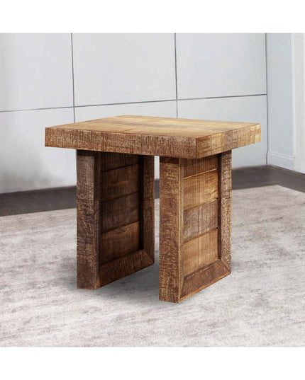 20" Brown Solid Wood Square End Table