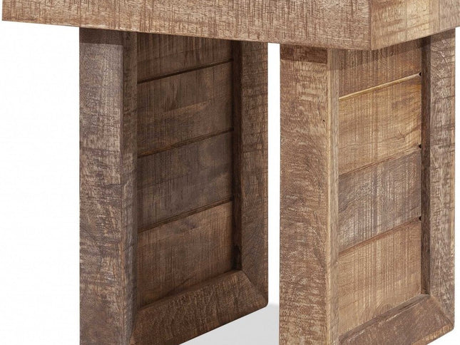 20" Brown Solid Wood Square End Table