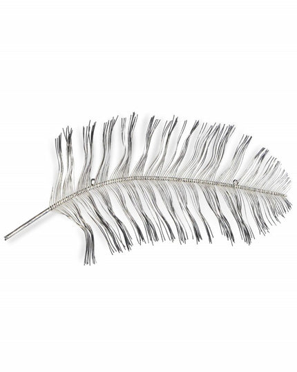 Black And Silver Metal Peacock Feather Wall Decor
