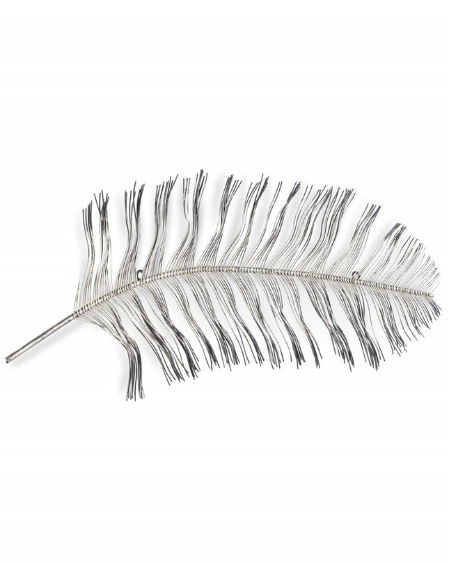 Black And Silver Metal Peacock Feather Wall Decor