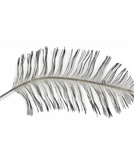 Black And Silver Metal Peacock Feather Wall Decor