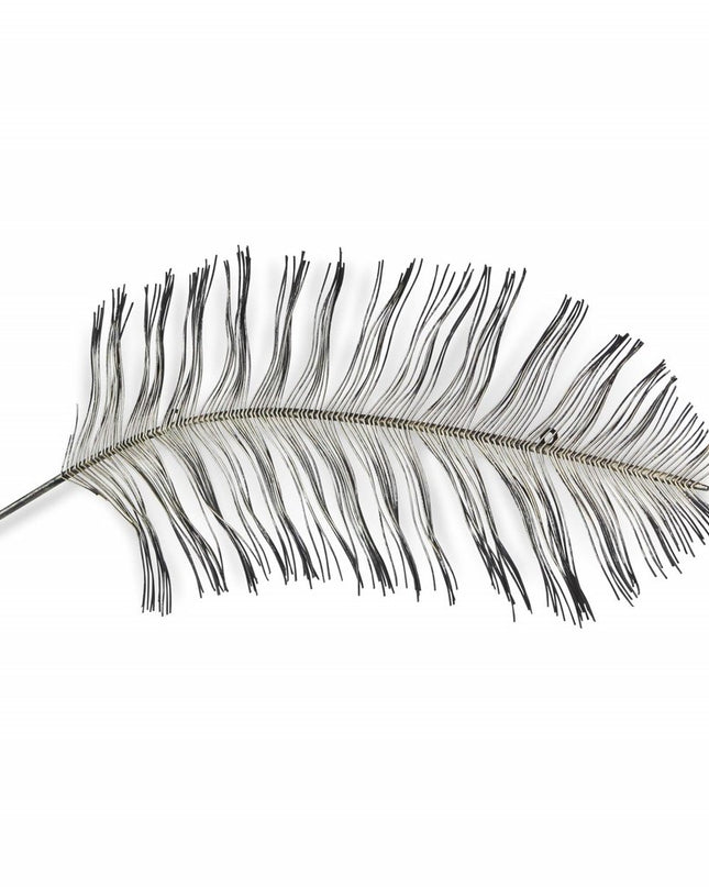 Black And Silver Metal Peacock Feather Wall Decor