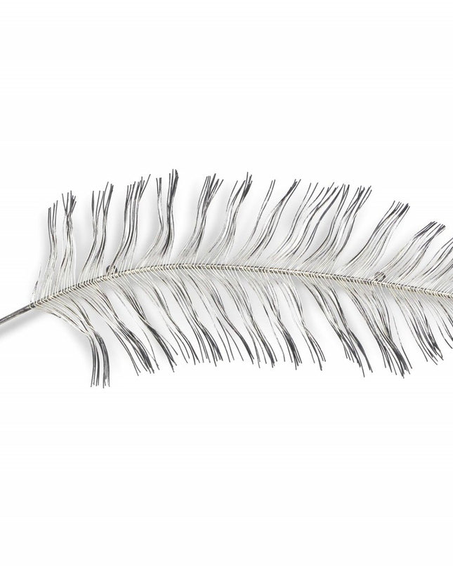 Black And Silver Metal Peacock Feather Wall Decor