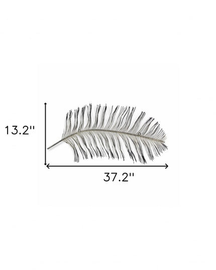 Black And Silver Metal Peacock Feather Wall Decor