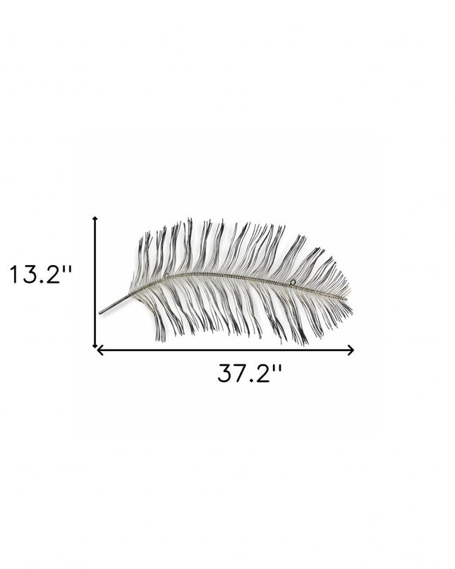 Black And Silver Metal Peacock Feather Wall Decor