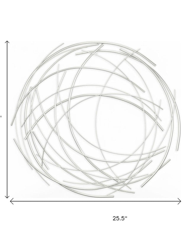 26" X 26" Silver Metal Circle