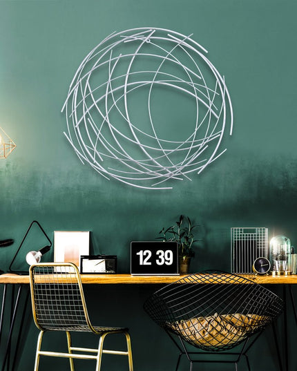 26" X 26" Silver Metal Circle