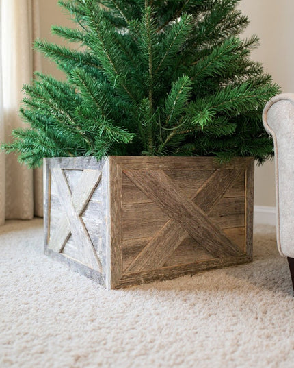 19" Natural Weathered Gray Christmas Tree Collar