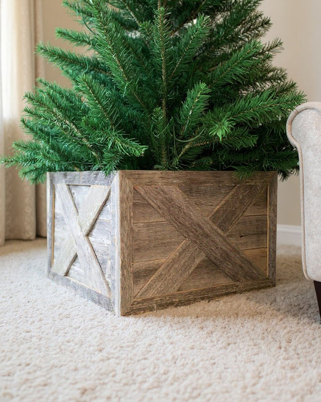 19" Natural Weathered Gray Christmas Tree Collar