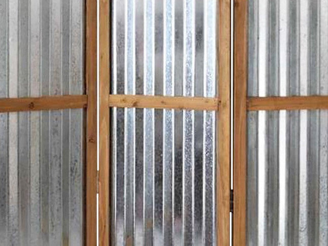 72" Brown Folding Three Panel Screen Room Divider