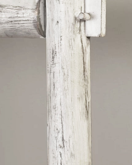 72" White Rustic Six Step Wood Ladder Shelf