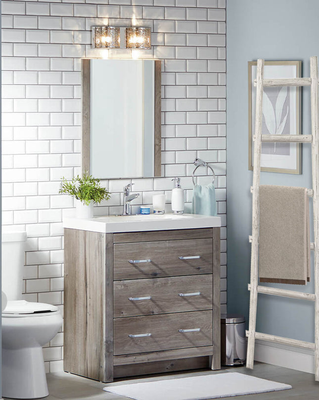 72" White Rustic Six Step Wood Ladder Shelf