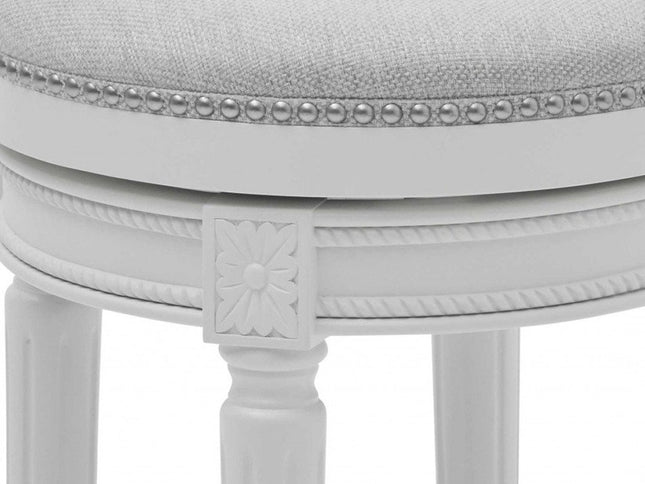 26" Gray Solid Wood Backless Bar Height Swivel Bar Chair