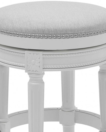 26" Gray Solid Wood Backless Bar Height Swivel Bar Chair