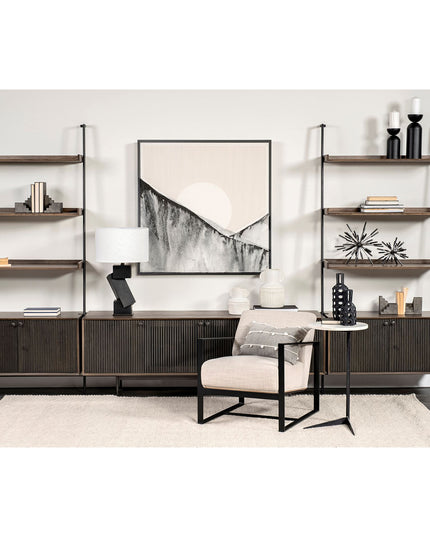 20" Brown Solid Wood Cabinet Enclosed Storage TV Stand