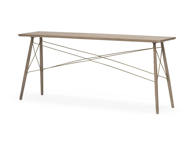 66" Brown Solid Wood Console Table