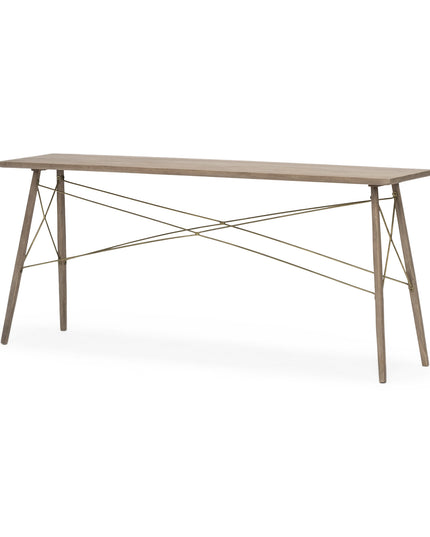 66" Brown Solid Wood Console Table