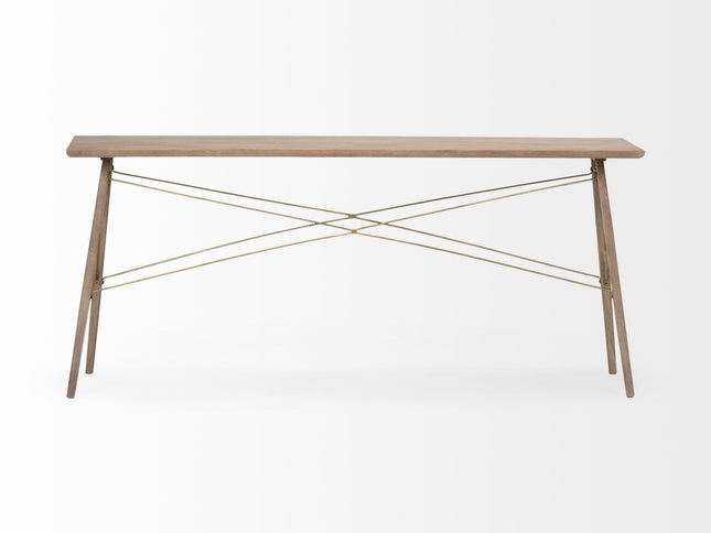 66" Brown Solid Wood Console Table