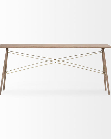 66" Brown Solid Wood Console Table