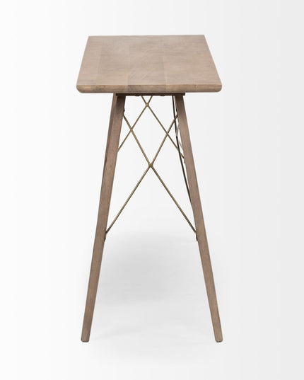 66" Brown Solid Wood Console Table