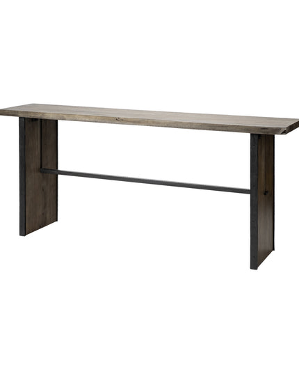 16" Brown Solid Wood Solid Console Table
