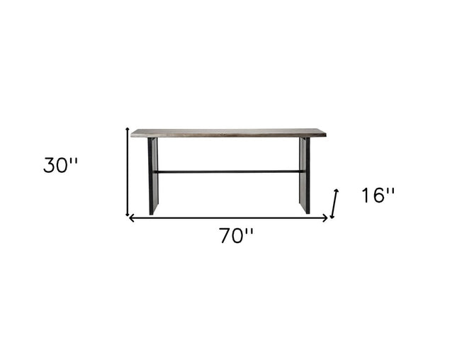 16" Brown Solid Wood Solid Console Table
