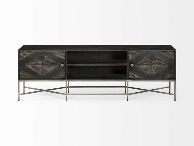 16" Dark Brown Solid Wood Console Table