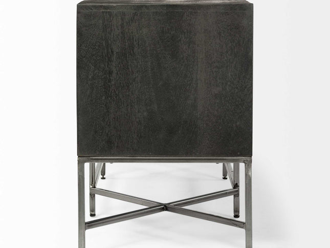 16" Dark Brown Solid Wood Console Table