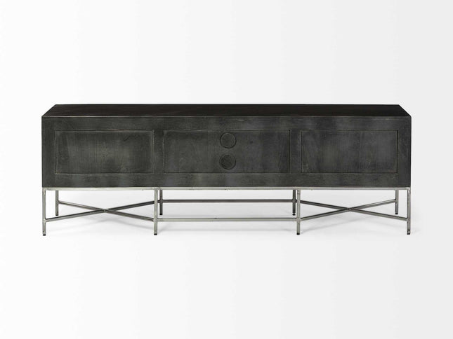 16" Dark Brown Solid Wood Console Table