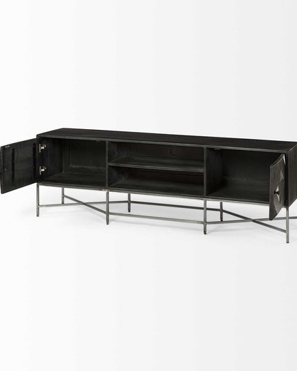 16" Dark Brown Solid Wood Console Table