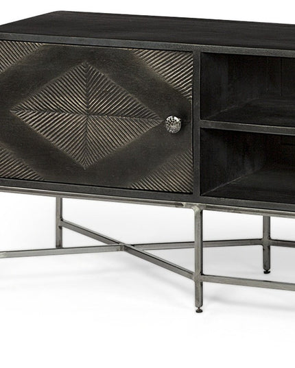 16" Dark Brown Solid Wood Console Table